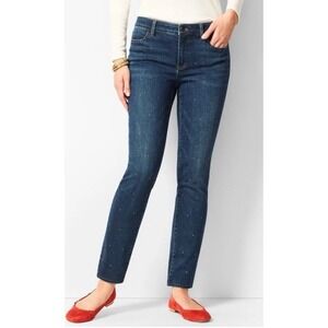 Talbots Slim Ankle Jeans Womens 6P Studded Flawless Stretch 29x25 Dark Wash Cute